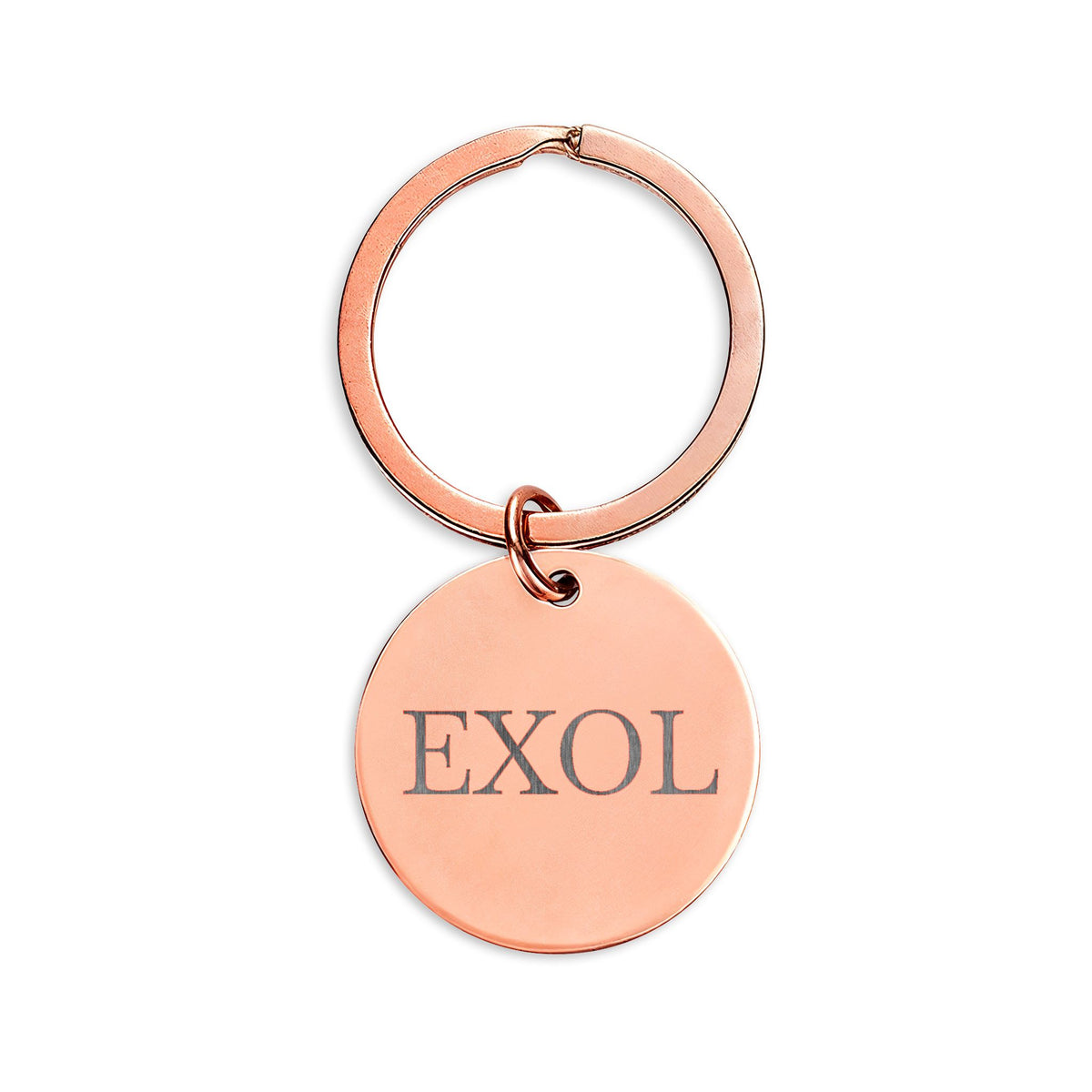 EXOL Stainless Steel Round Keychain
